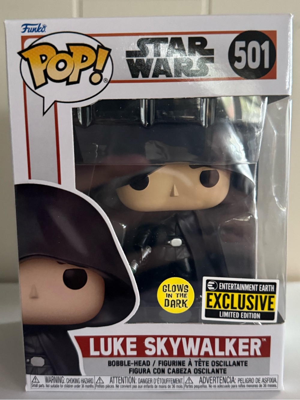 Funko Pop! Luke Skywalker Black Hooded Glow Exclusive